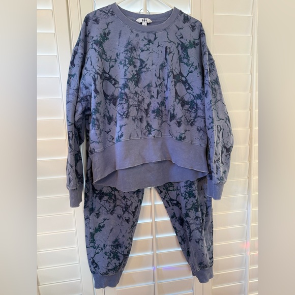 JoyLab Blue and teal Tie-Dye sweat outfit set - Picture 1 of 8